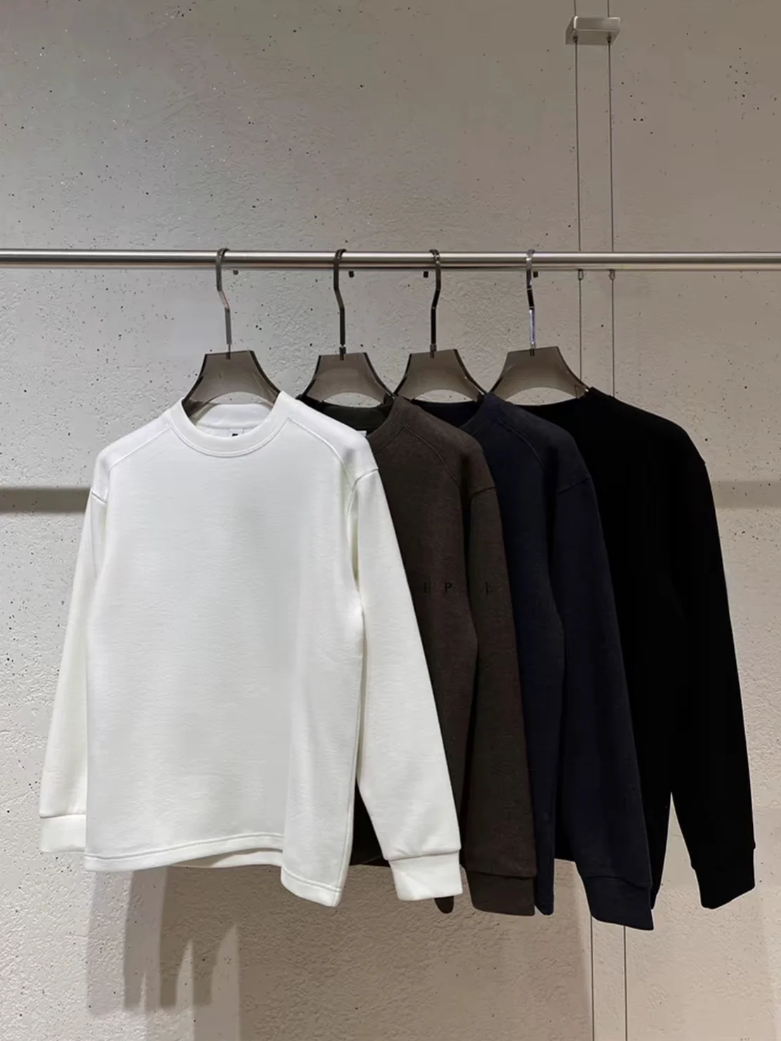 

Men's Winter Wool Blend Cloud Soft Comfortable Warm Double Sided Brued round Ne Sweatirt Long Sve Base irt