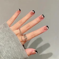 24Ps/Set Simple Ultrathin No Trace Adhesive Press on Nails Sweet Solid Color French Wearing False Nails Removable Fake Nail Tips