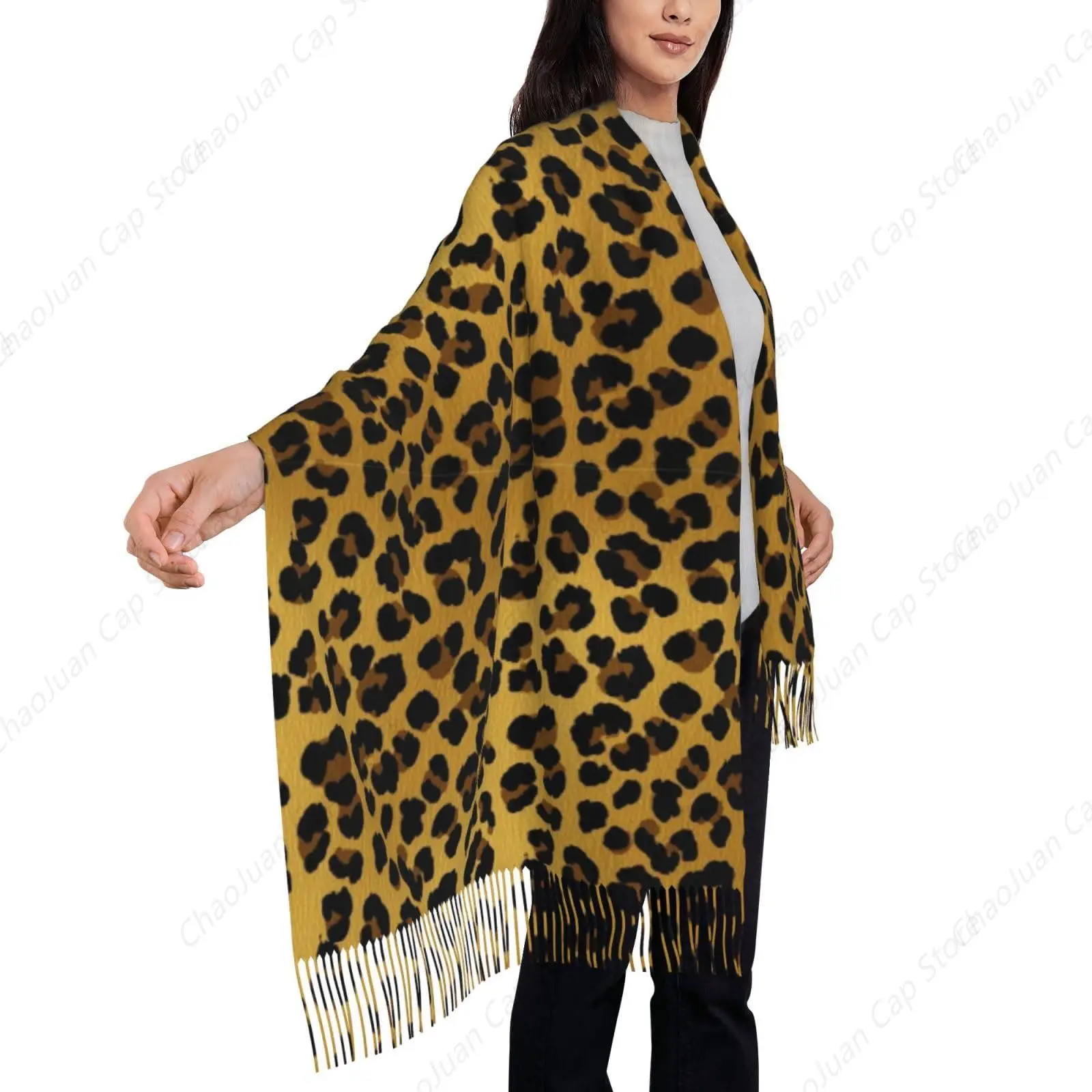 

Women's Animal Leather Cheetah Skin Gold Leopard Print Scarf Pashmina Shawls and Wraps for Wedding Favors Bride Bridesmaid Gifts
