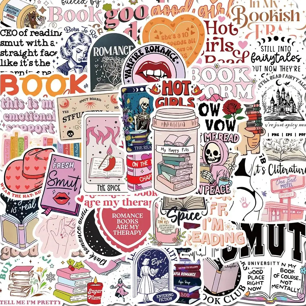 

10/50/150 шт. романтический стиль чтения Kindle наклейки для багажа, гитары, ноутбука, без клея, игрушки, водонепроницаемые наклейки, наклейки