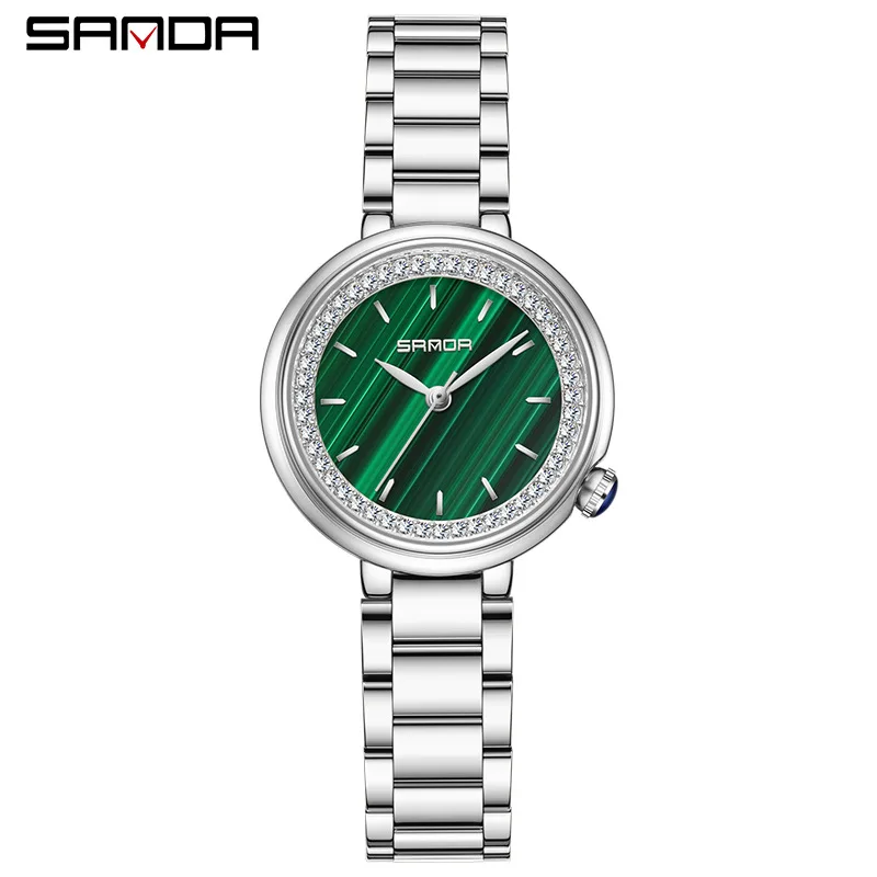 Fashion Sanda 1128 Model Elegant Round Dial Hand Clock For Ladies Waterproof Quartz Movement Business Women Analog Wrist Watches