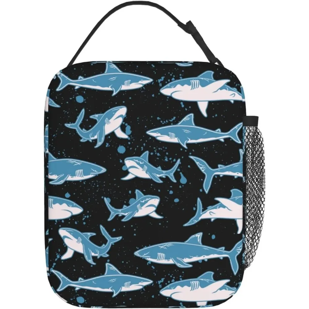 Shark Thermal Lunch Bag for Teens Kids Leakproof Cooler Tote Bags Reusable Insulated Lunch Box for Office School Picnic Travel