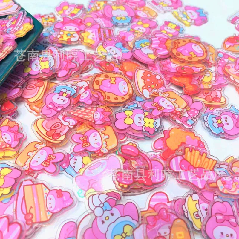 Food My Melody Acrylic Sheet Sanrio 2-4CM Handmade DIY Material Accessories Double Transparent Double-sided Printing