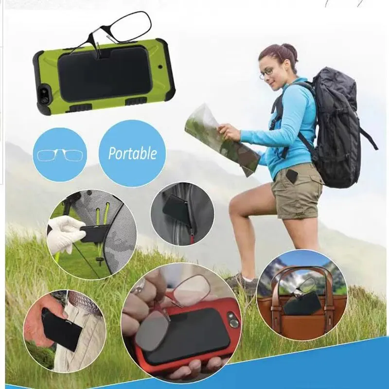 Fashion Nose Clip Reading Glasses Ultra Light and Convenient Mobile Phone Presbyopic Eyeglasses Retro Style HD Reading Glasses image 3