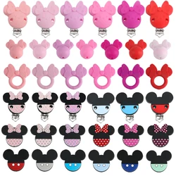 Silicone Clips Beads Teether Cartoon Mouse For Jewelry Making Baby Toys DIY Pacifier Chain Necklace Jewelry Accessories