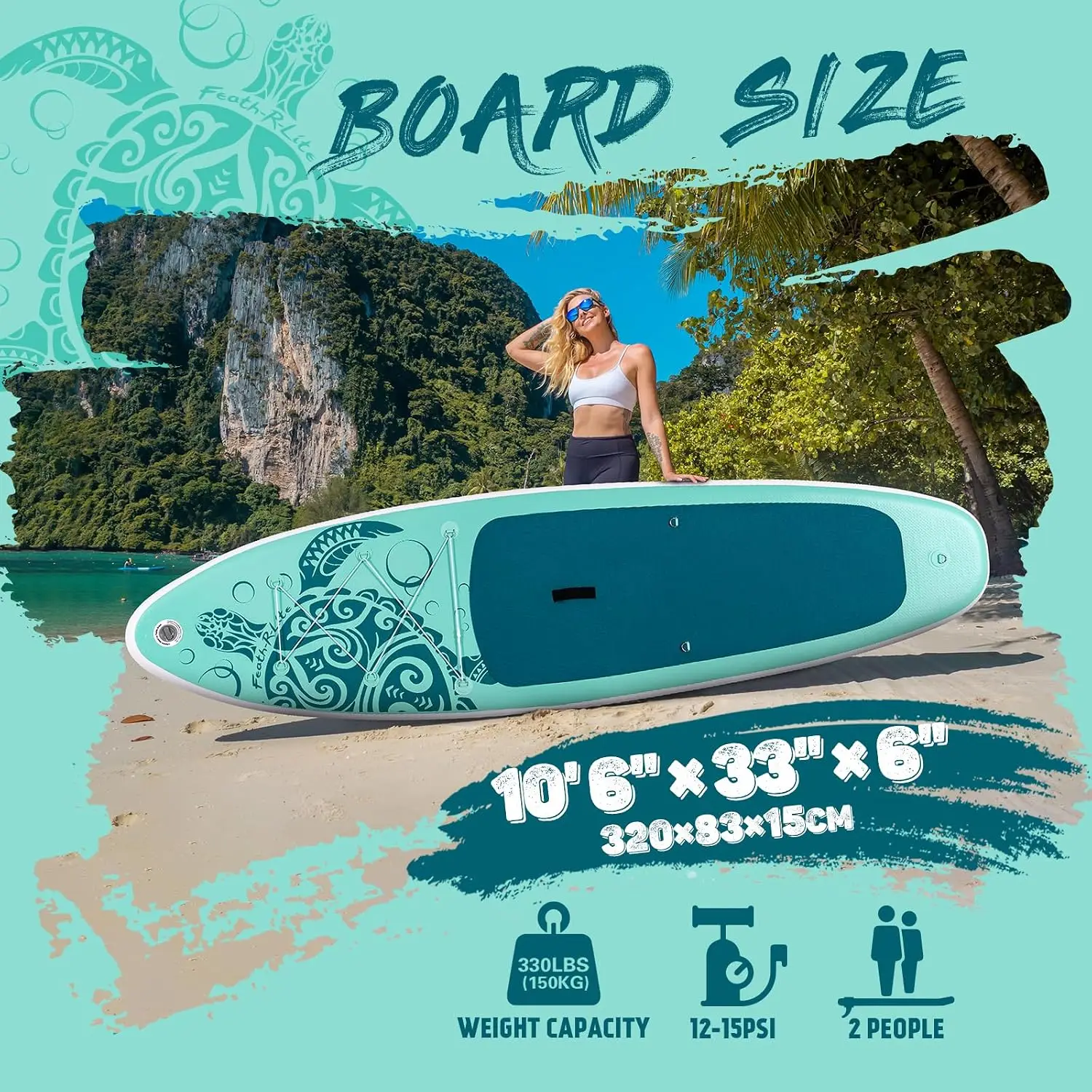 Inflatable Stand Up Paddle Board with Beginner SUP Accessories | 10'6''/11' Ultra-Light SUP,Anti-Slip EVA Deck,Versatile Yoga