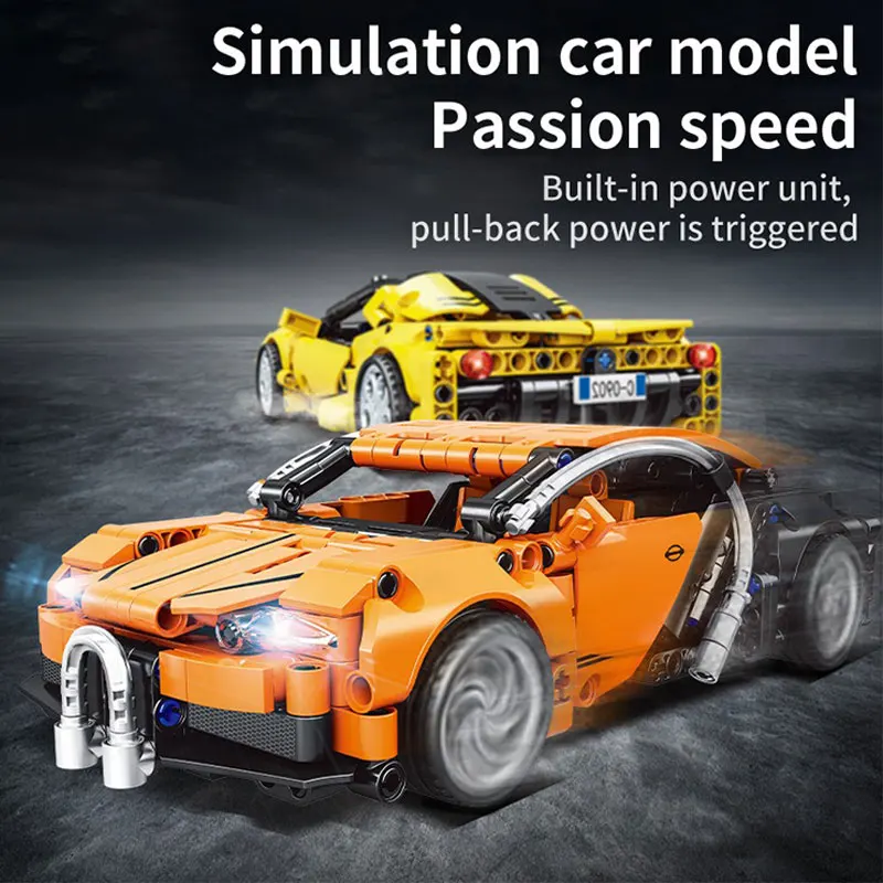 

Hot Technical Building Blocks Car Racing Sport Speed Vehicle Model Technology Patrol Car Super Bricks Puzzle Toys Adult Gift