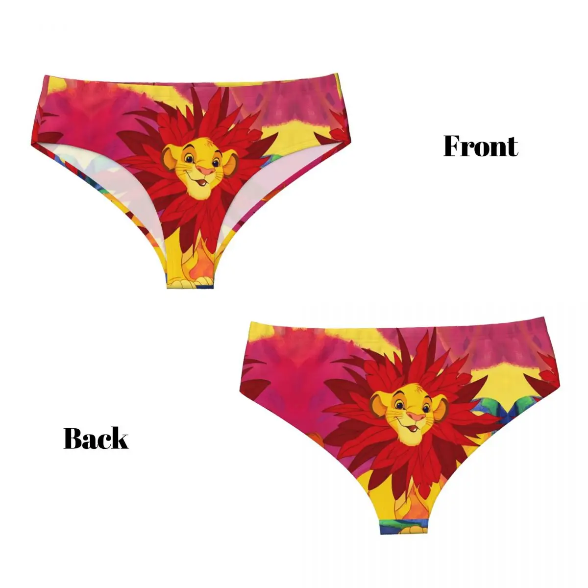 Bragas breves personalizadas de dibujos animados de película King Lion Hakuna Matata, ropa interior de Manga elástica cómoda para mujer