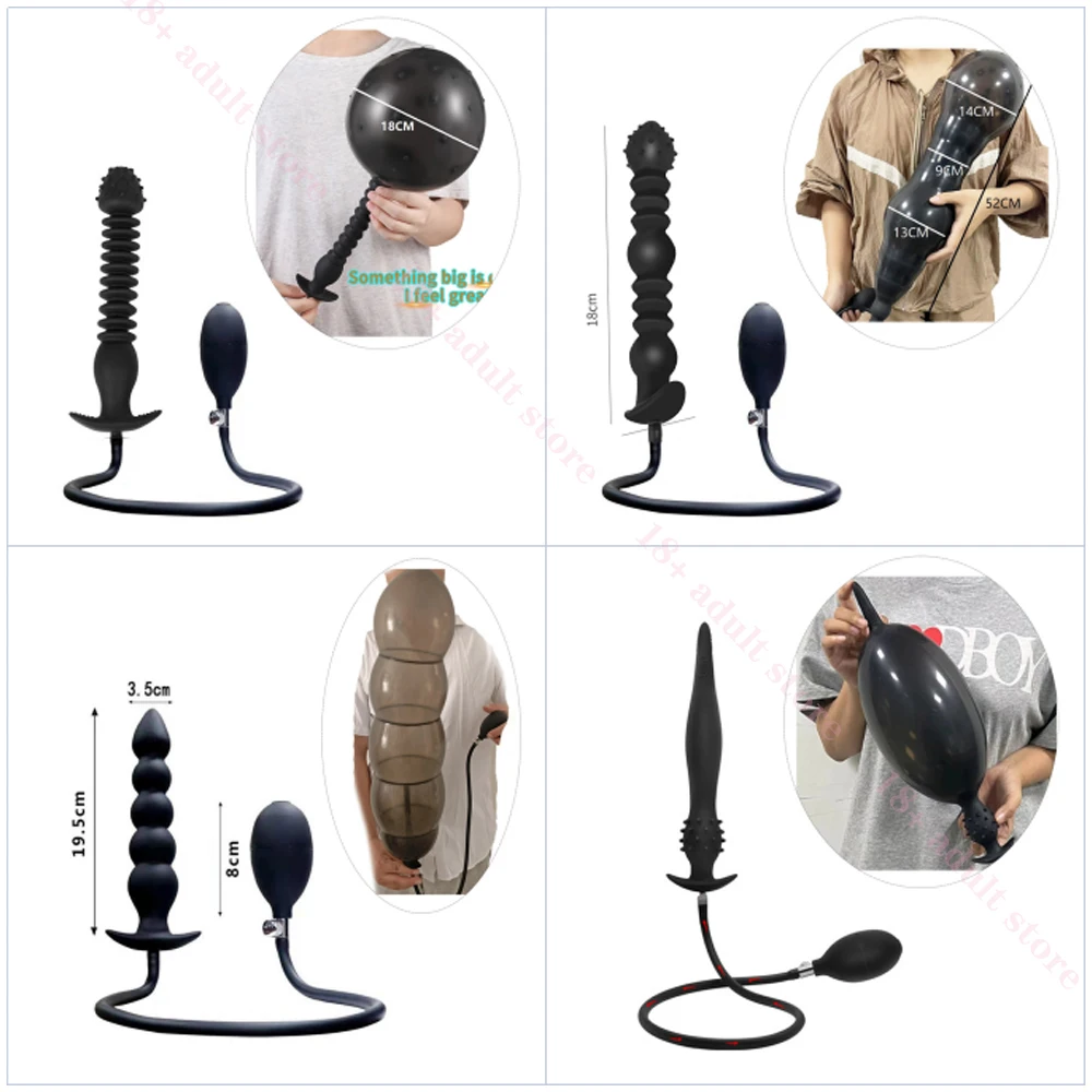 Anal Dilator Super Huge Inflate Anal Plug Silicone Big Butt Plug G Spot Prostate Massager BDSM Anal Dildo Sex Toys For Women Men