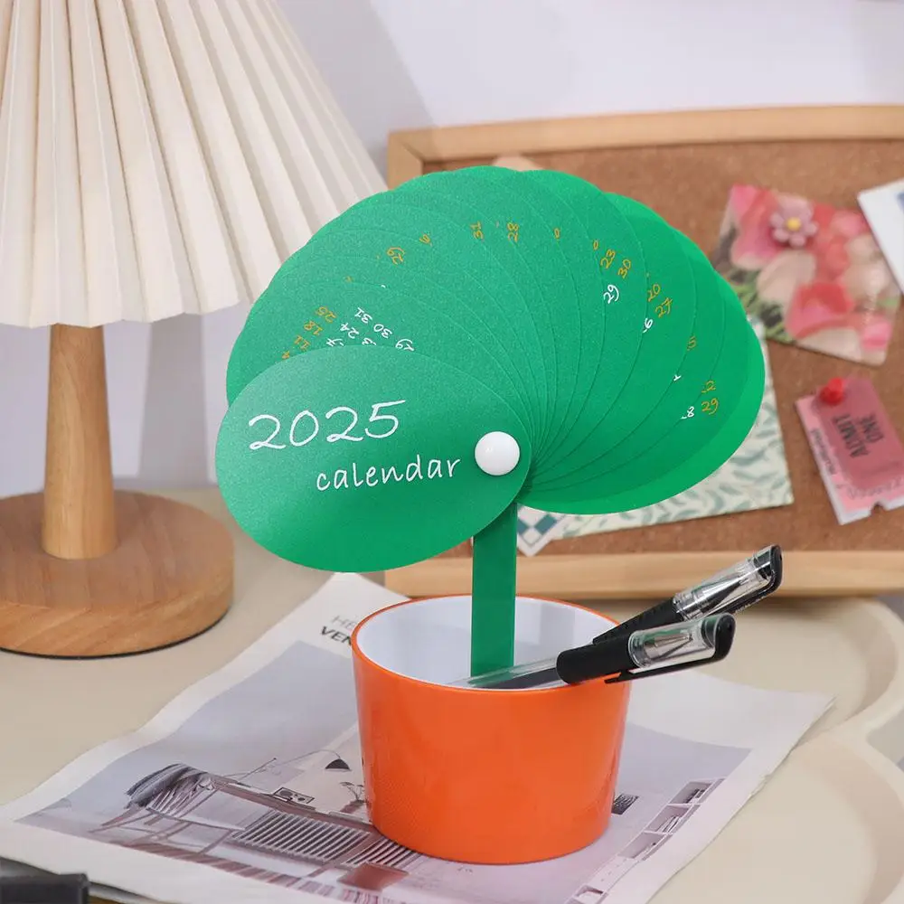 Wear Resistant Creative 2025 Desktop Calendar DIY Simple Pen Holder Lovely Portable Stationery Organizer Offices