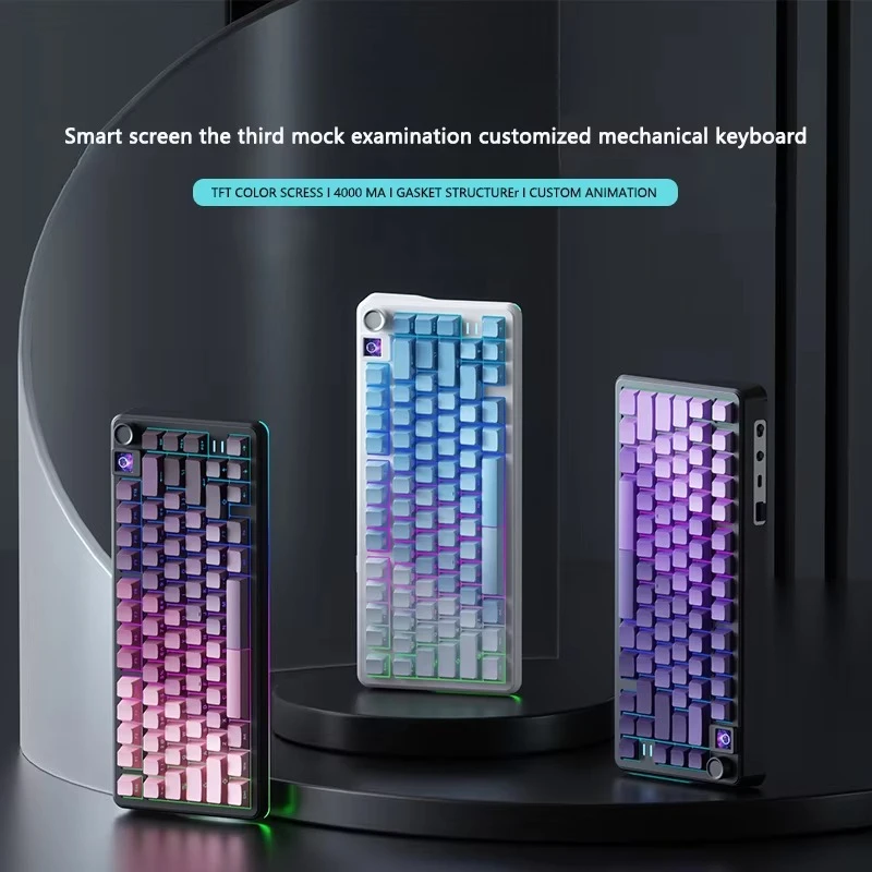 WK75 Wireless Mechanical Keyboard Three Mode RGB  Hot Swap with Screen Gaming Keyboard