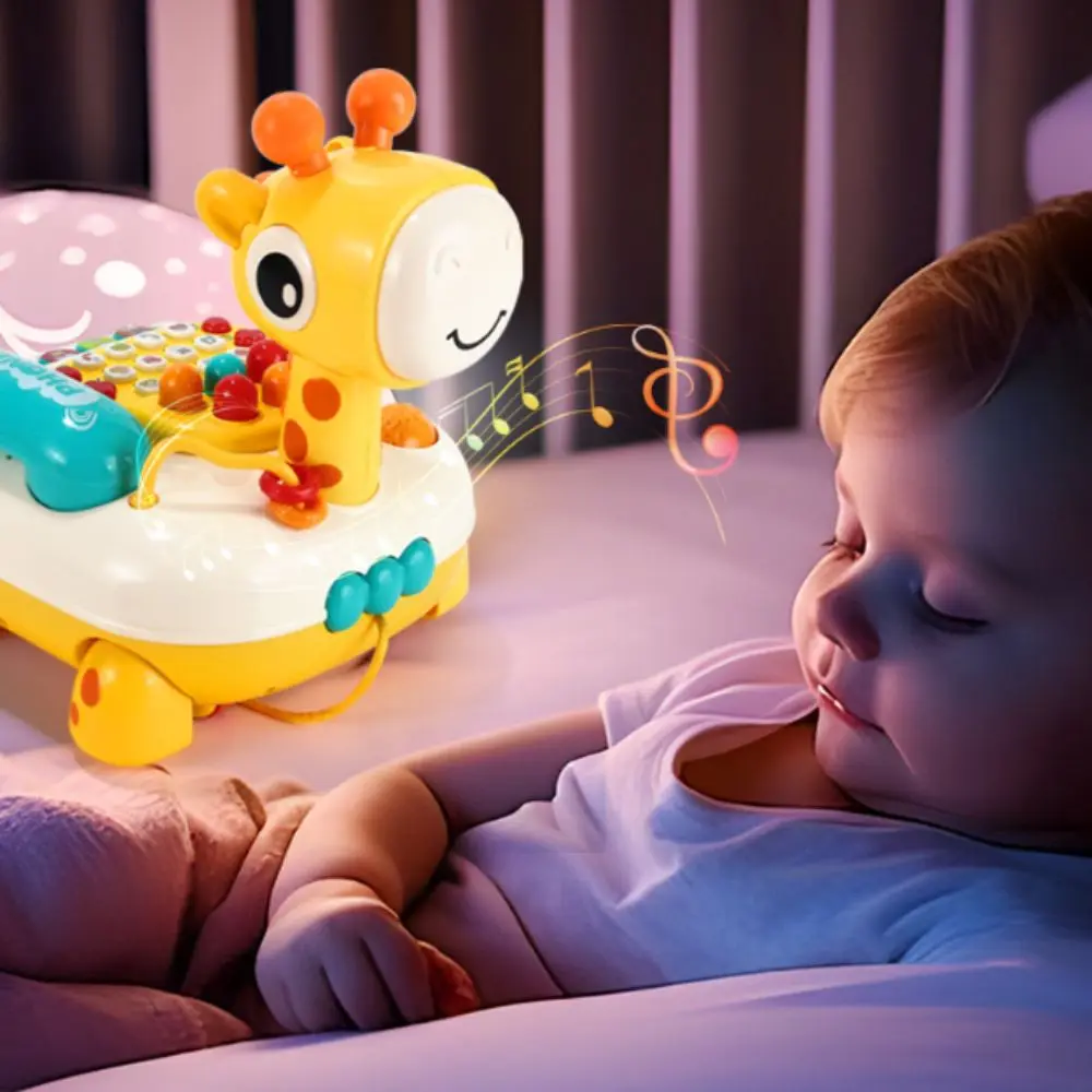 Coche de juguete de teléfono de alce, Whack-a-Mole con ruedas, juguetes de teléfono emulados, música Montessori, sonido, luz, simulación de teléfono fijo