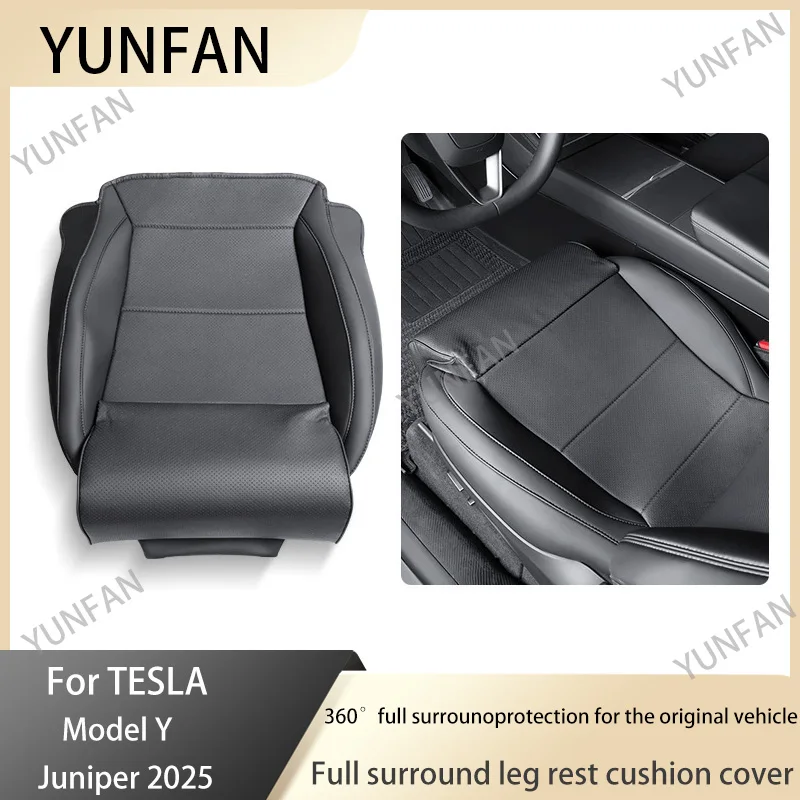 

Для Tesla Model Y Juniper 2025 удлинитель сиденья, подушка для ног водителя Co pilot, кожаный коврик для поддержки ног из пены с эффектом памяти, чехол для автомобильных сидений ﻿