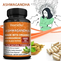 Organic Ashwagandha - with Black Pepper To Help with Stress, Anxiety, Adrenal, Mood and Thyroid Support