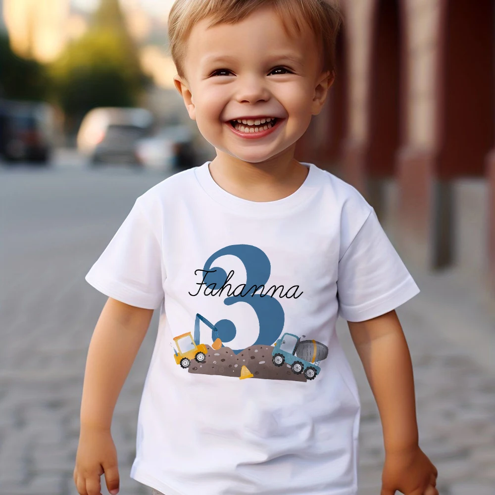 

Personalized Boys Birthday Shirt 1-9 Year T-Shirt Top Kids Birthday Party T Shirt Wild Custom Name Child Short Sleeve Tee Gift