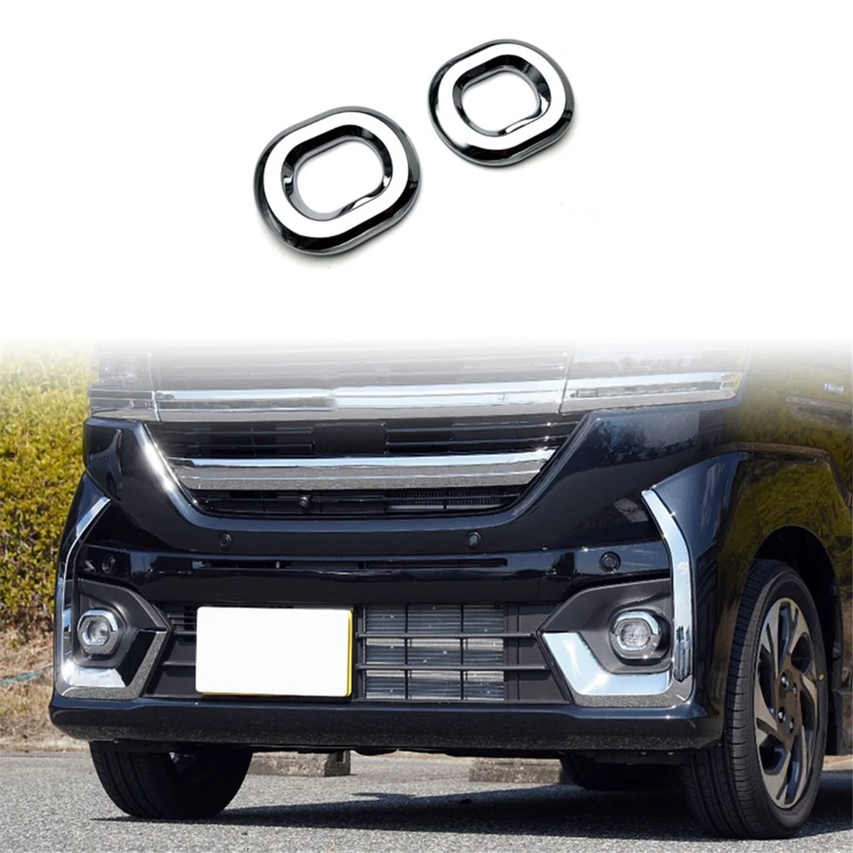 For Suzuki Spacia Custom MK54S MK94S 2024 Car Front Fog Lamp Light Cover Trim Head Light Lamp Cover Accessories