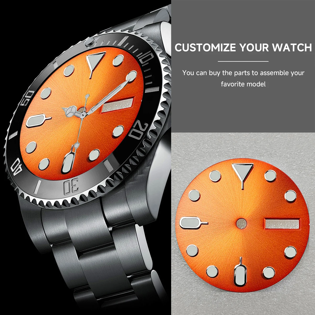 Quadrante luminoso NH36 da 28,5 mm di diametro, adatto per movimento NH36, quadrante Mod, accessori di ricambio per orologi