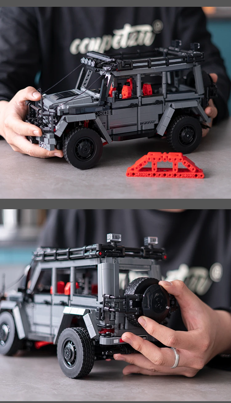 Technisches Deutschland-Stadt-Fahrzeug-Baustein-Set im Maßstab 1:14, Mercedes-Benz G63, Konstruktionsmodell, Bausteine, Spielzeug, Sammlerstück, ideal als Geschenk. – Detail 2