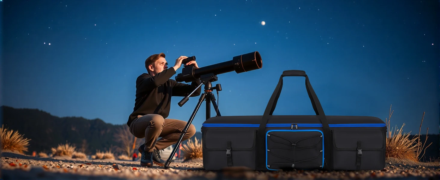 98–103 cm Astronomische Teleskop-Schutztasche, tragbare Aufbewahrungstasche, Schultertasche, Rucksack für Celestron-Zubehör – Detail 11