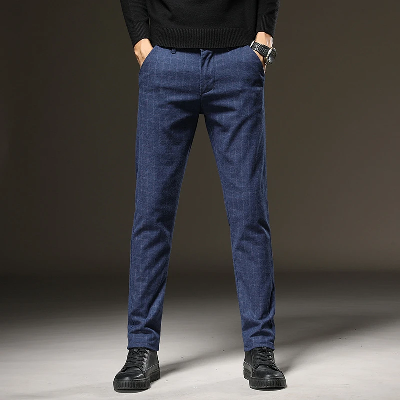 

Мужские тонкие прямые эластичные умные повседневные брюки, мужские брюки, осенние классические деловые брюки для мужчин, мужские джоггеры, уличная одежда, 519