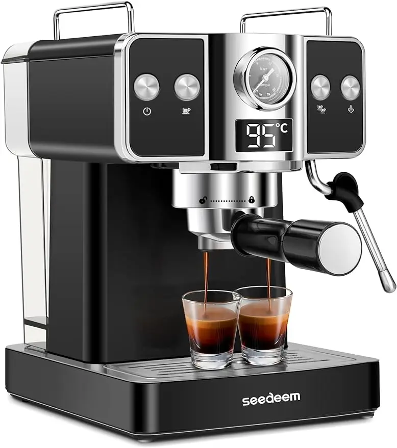 

Espresso Machine,20 Bar Espresso Maker with Milk Frother,Stainless Steel Latte and Cappuccino Machine with 1.8L(60 Fl Oz