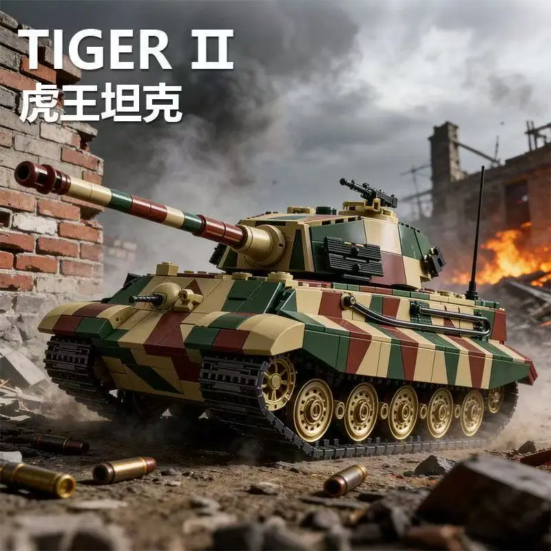 

В НАЛИЧИИ 120G 97027 MOC Военный танк Тигр II времен Второй мировой войны, конструктор, модель для сборки, игрушки DIY для мальчиков, рождественский подарочный набор