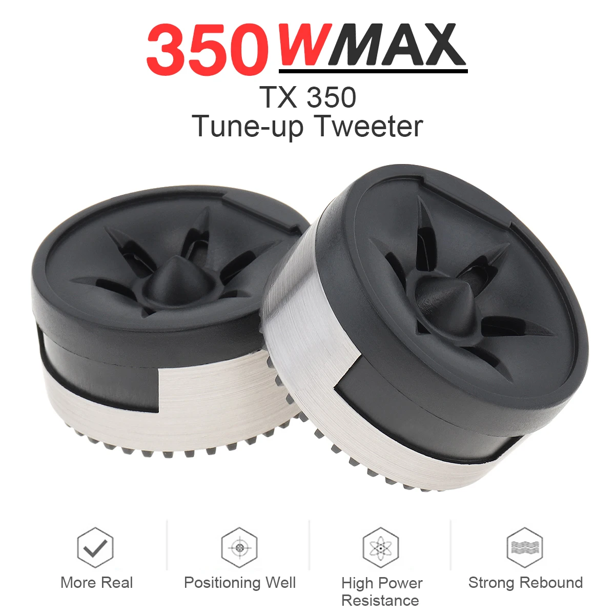 2pcs/set 350W Car Speakers Universal Mini Dome Tweeter High Efficiency Loudspeaker Built-in Crossover for Car Audio System