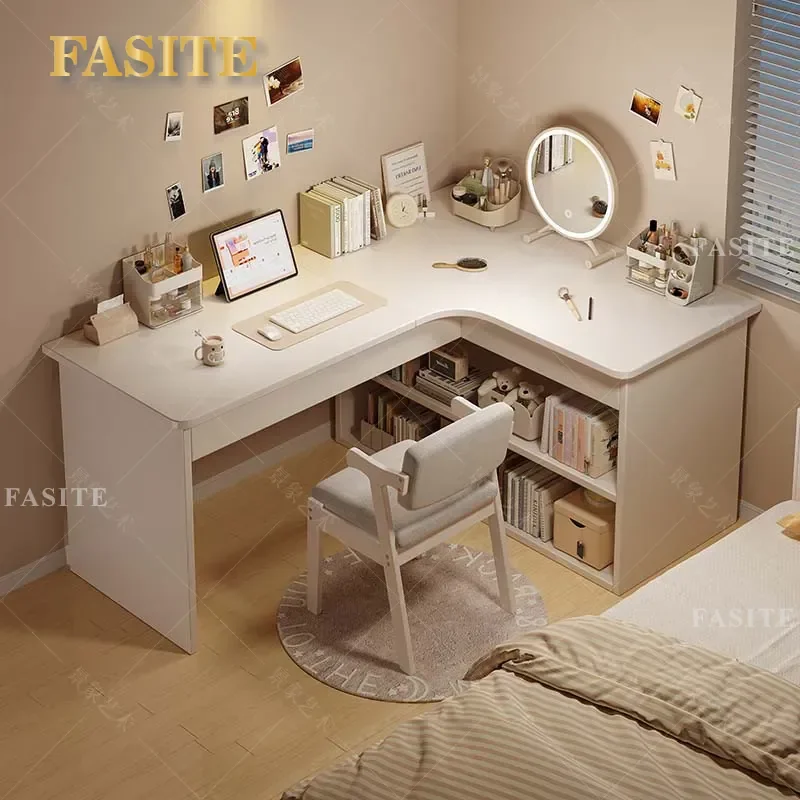 For Computer Desk Corner Bookshelf Integrated Multifunctional Office Writing Table Home Bedroom Student Learning Desktop