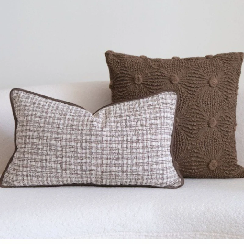 

Чехол для декоративной подушки 30x50/45x45/50x50 см с эффектом волны, молочный, минималистичный, для поясницы, для декора дома