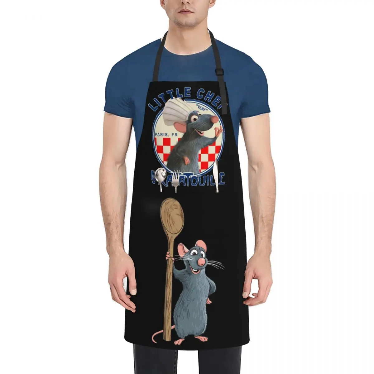 Women Men Chef BBQ Apron Cartoon Remy Ratatouille Merch Cooking Aprons Adjustable with 2 Pockets Waterdrop Resistant