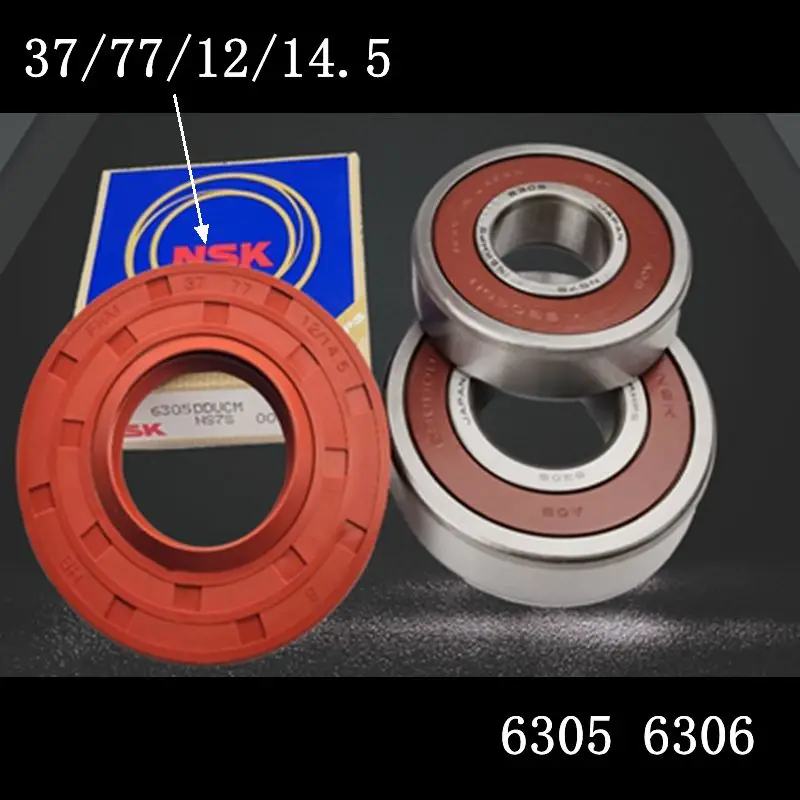 

for TCL drum washing machine Water seal（ 32/76/10/12）+bearings 2 PCs（6204 6205）Oil seal Sealing ring parts