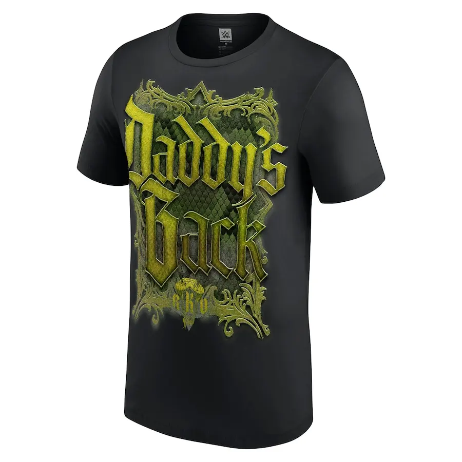 Men's Black Randy Orton Snakeskin Daddy's Back T-Shirt