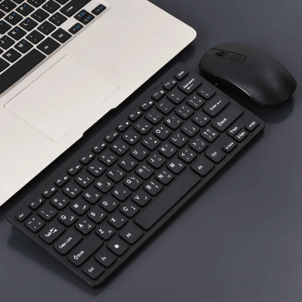 2024 حار 78 مفاتيح لوحة المفاتيح العربية ماوس لاسلكي للعبة مشغل الكمبيوتر التلفزيون لوحة المفاتيح العربية ومجموعة الماوس لوحة المفاتيح الألعاب دروبشيبينغ