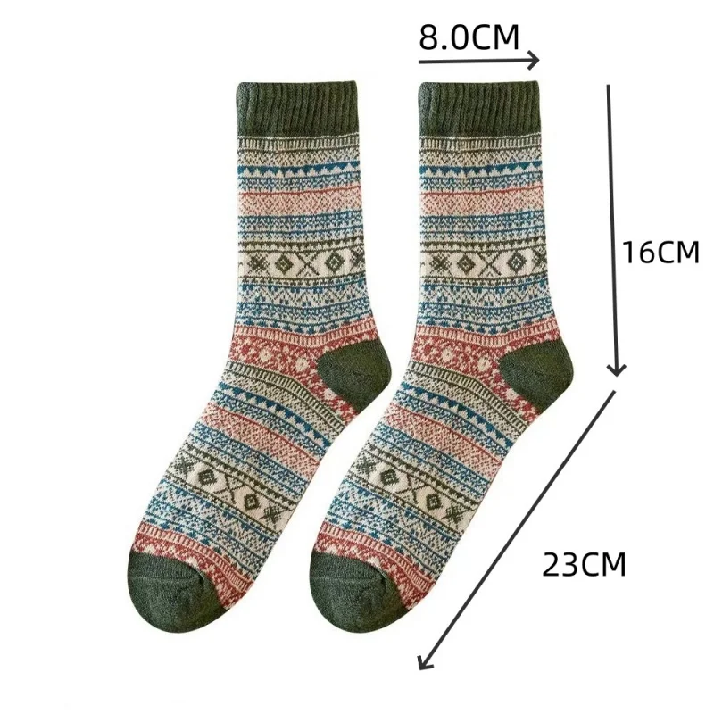 5 Pairs Winter Men\'s Socks Thicken Sheep\'s Wool Socks Warm Men Retro Style Colorful Fashion Man Socks For Snow boots