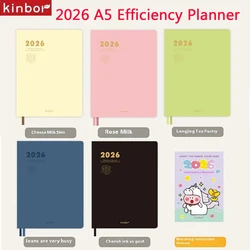 Kinbor-Cahier de licence Timeline A5 en PU souple, bloc-notes d'embauche, papier BaChuan, 2 pages par semaine, 52g, 2025