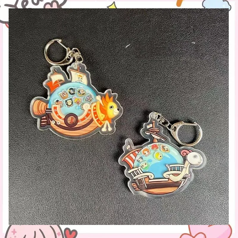 LLavero de una pieza de la serie Anime clásica, muñeco Luffy Zoro Sanji, colgante de Material acrílico, llave, bolso escolar, regalo para estudiantes