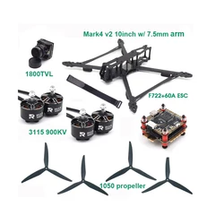Mark4 V2 10inch 427mm Frame F7 Flight Control 60A ESC 3115 900KV Motor Gemfan 1050 Propeller for FPV Camera Done
