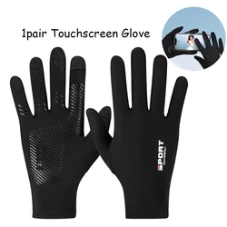 Anti-slip Gloves Men Ice Silk Sun Proction Driving Glove Fishing Gloves Breathable Full Finger Glove Touchscreen Glove