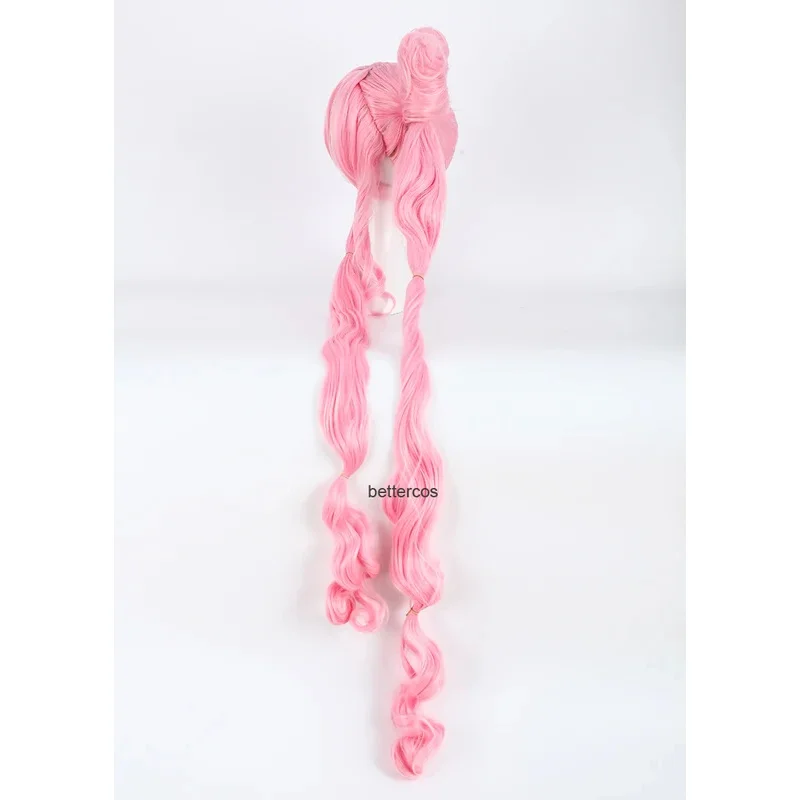 بحار تشيبي الولايات المتحدة الأمريكية Chibiusa شعر مستعار تأثيري 120 سنتيمتر سوبر طويل الوردي مقاومة للحرارة شعر مستعار اصطناعي + غطاء شعر مستعار