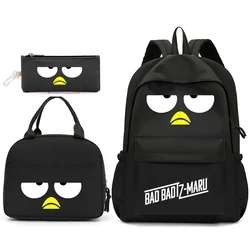 Mochila con bolsa de almuerzo para adolescentes, mochilas escolares para estudiantes, juego de viaje cómodo e informal, Badtz Maru, 3 unidades por juego