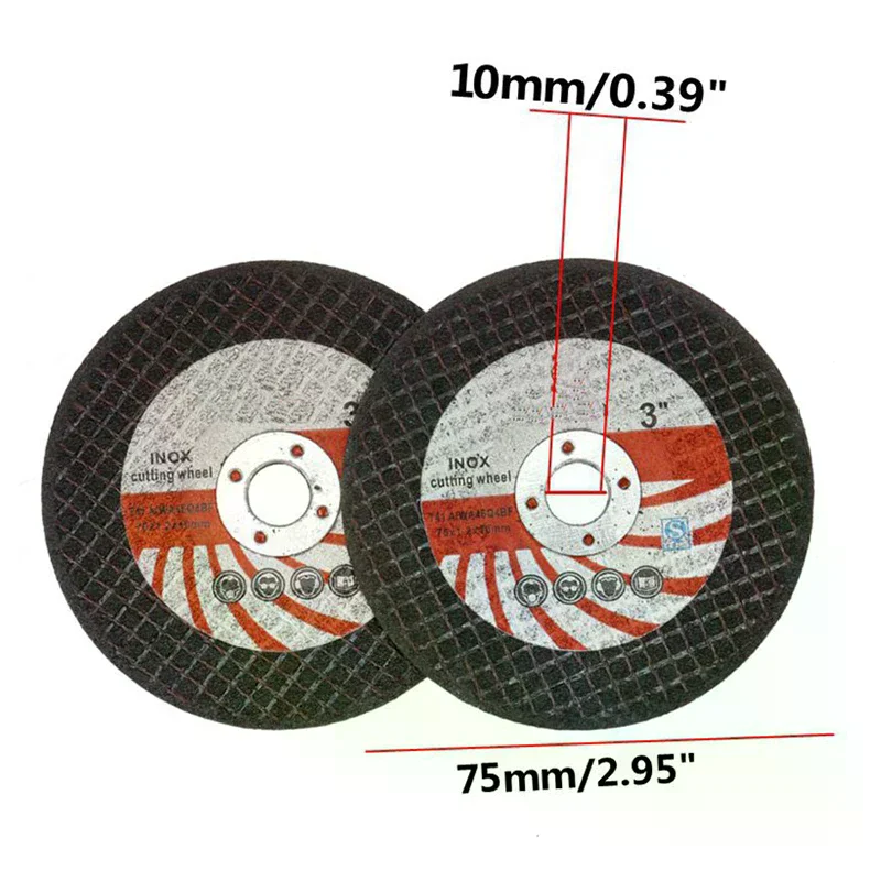 Hole Mini Cutting Disc Circular Resin Grinding Wheel Sanding Disc 75mm For  Grinder Steel Stone Cutting Angle Grinding Bit 5pcs