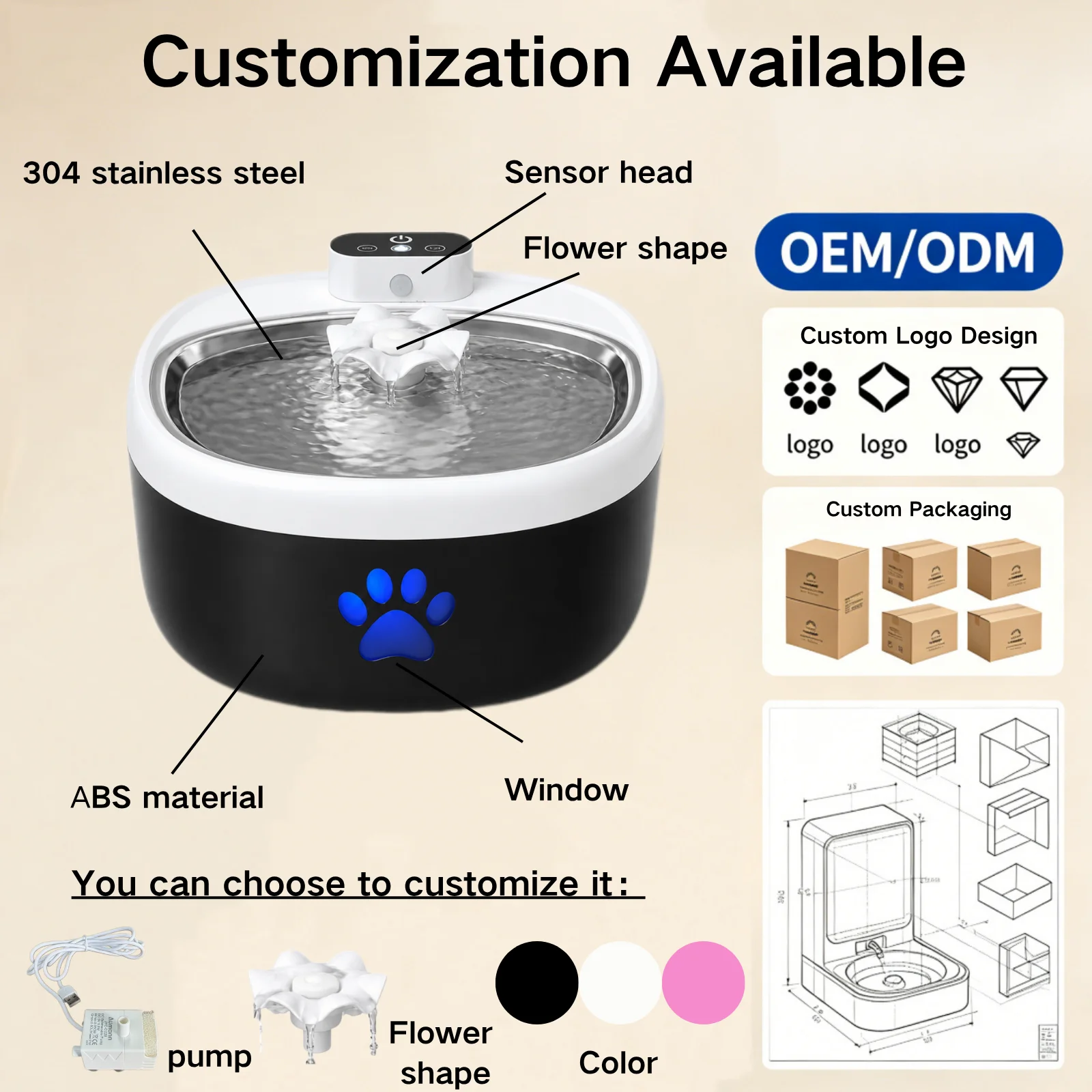 hit productOEM/ODM Pet Water Dispenser WF-P9 2.2L Eco-friendly Automatic Fountain Softened Filtration IPX5 Waterproof Solid Cats