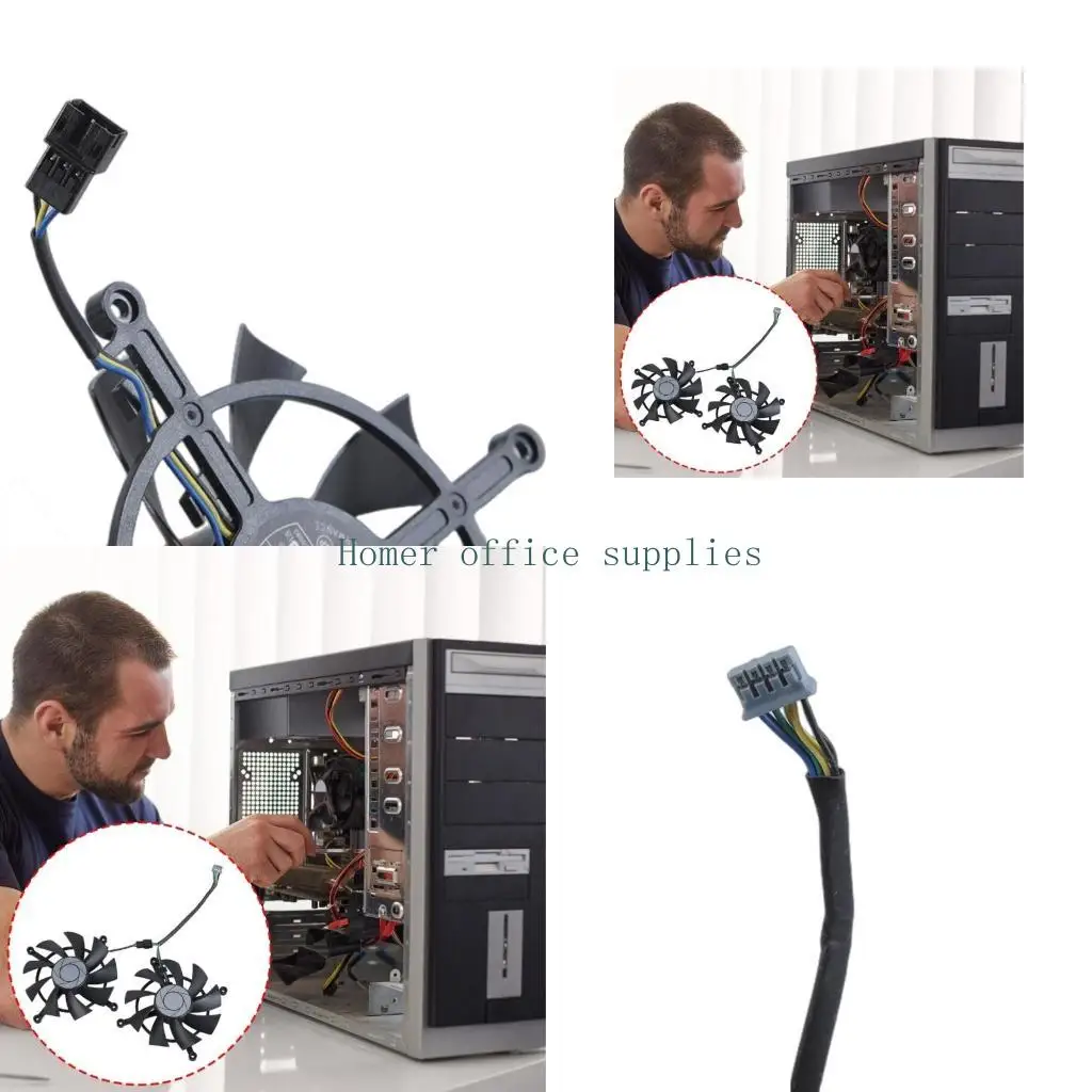 

Охлаждающий вентилятор графического процессора K43B 82 мм для RTX3060ti 3070 Twin Fan OC Machine Radiator