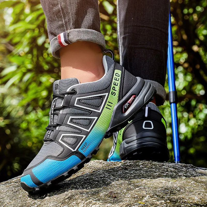 أحذية المشي لمسافات طويلة للرجال، أحذية رياضية خارجية لجميع التضاريس، شبكة قابلة للتنفس، مقاومة للانزلاق، أحذية المشي لمسافات طويلة، أحذية ركوب الدراجات في الهواء الطلق #5