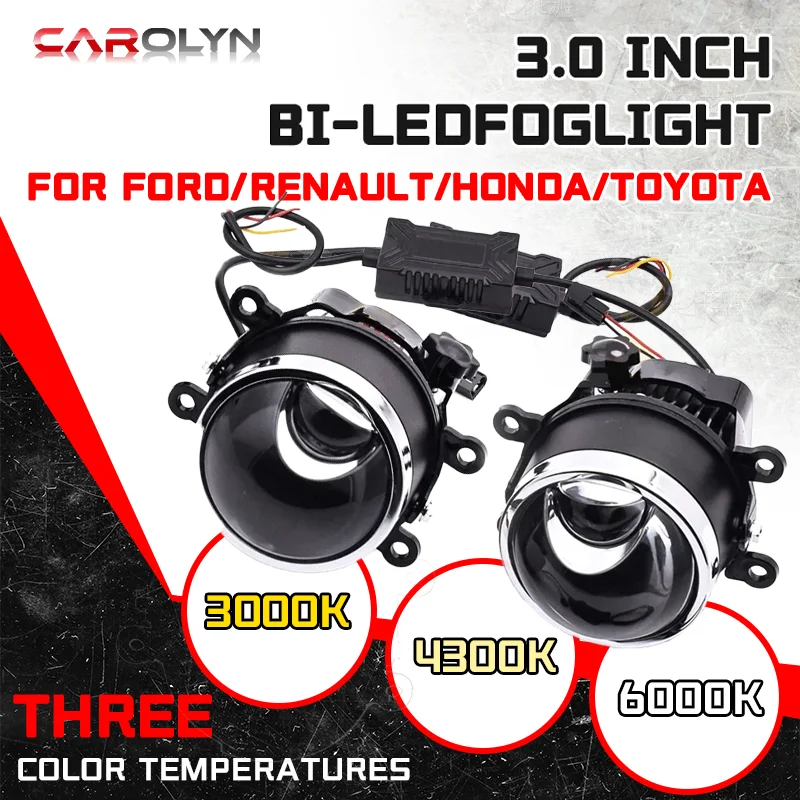 3Inch Bi-led Fog Lights Hb3 H8 9005 Led Projector Laser Lens Fog Lamp Bi Lens H11 Led Headlight Bulb Universal