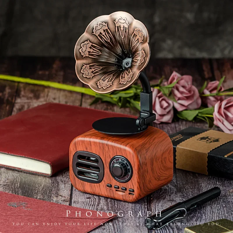 Vintage Wood Bluetooth Speaker Portable Wireless Mini Speaker Outdoor Sound System TF FM Radio Music MP3 Bass Music Center