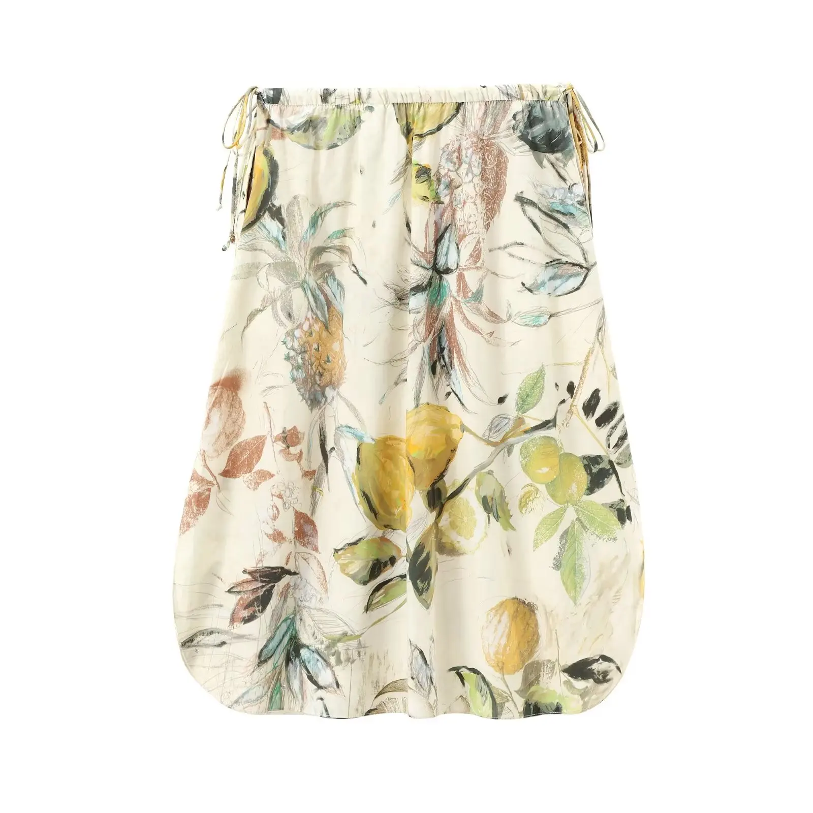 

ZBZA Осенняя новая модная повседневная юбка-миди с принтом, женская одежда, универсальный дизайн, юбка трапециевидной формы средней длины из полиэфирного волокна