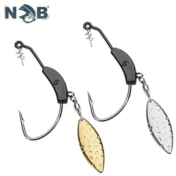 NGB 2g 3g 4g 5g 6g 7g 9g High Carbon Steel Crank Hook With Metal Spoon Lure Barbed Offset Fishing Hooks Bait Pike Tackle