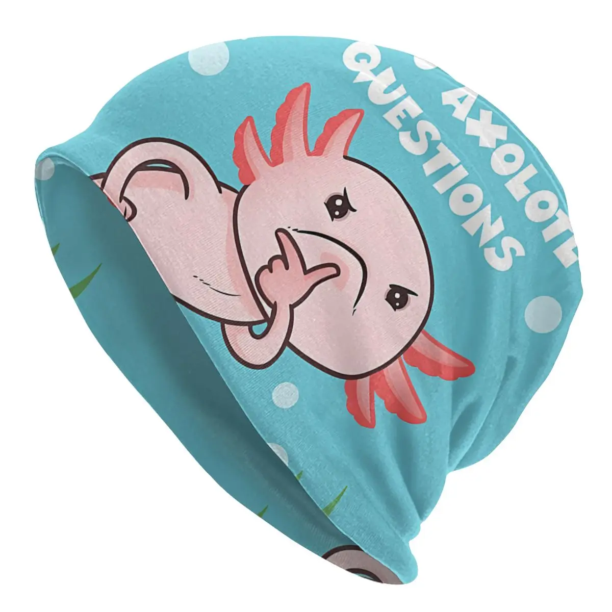 You Ask Questions Cute Axolotl Unisex Bonnet Thin Outdoor Double Layer Hats For Men Women