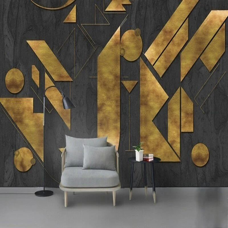 MU9124 Nordic modern simple abstract geometric pattern metal TV home decoration background wall PAPER